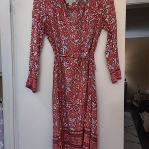 Long sleeve patterned dress